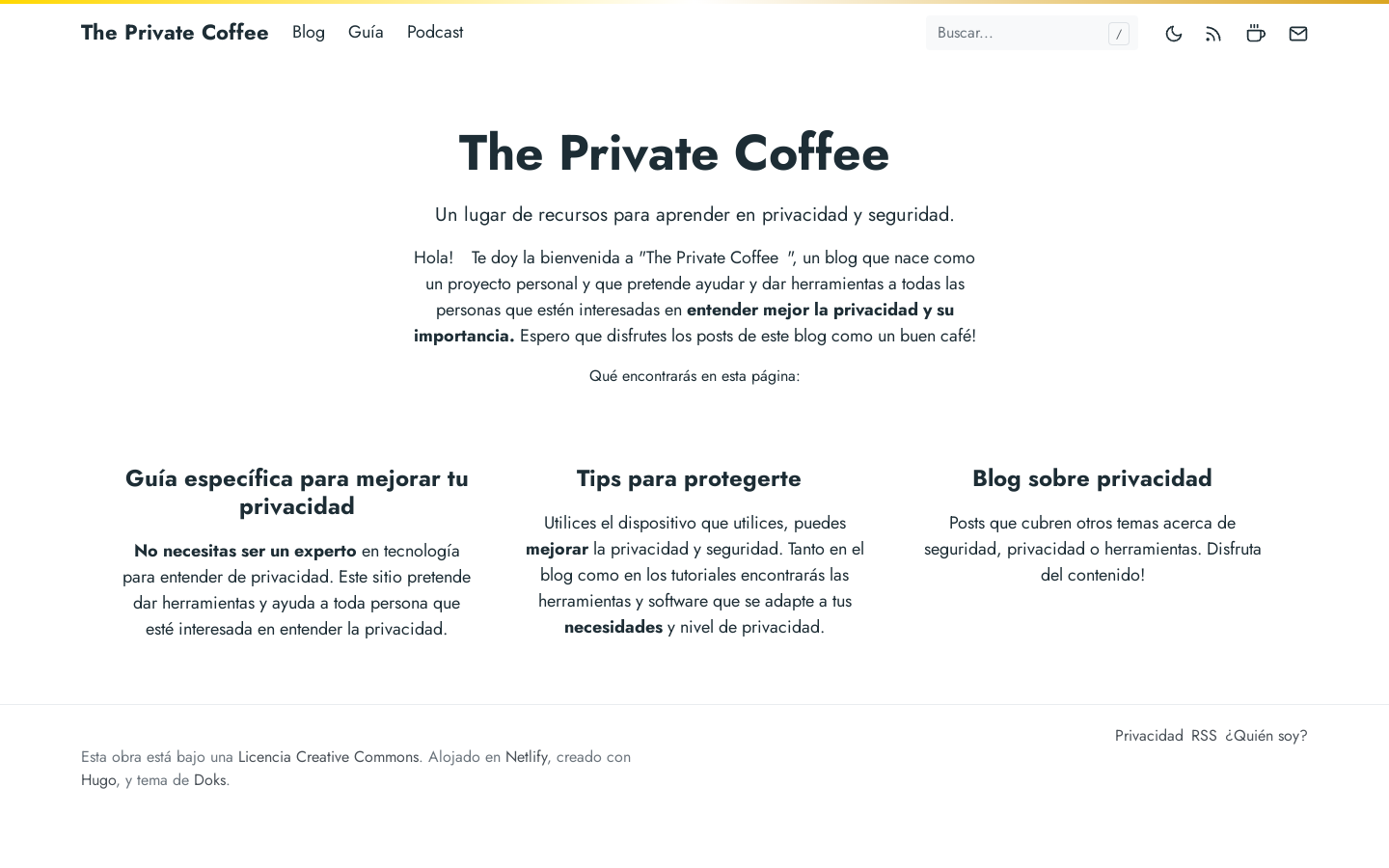 Screenshot http://theprivatecoffee.com